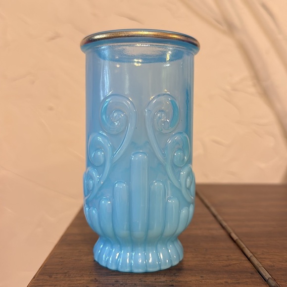 Vintage AVON Opalescent Vase Tumbler 1972 Gold Rim Glass 5” - Picture 2 of 9